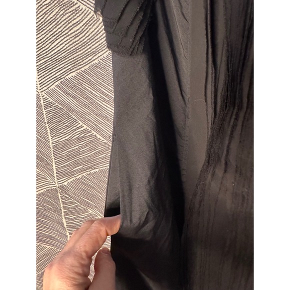 Badgley Mischka Black Sleeveless Pleated Neck Sheath Dress Size L - Picture 4 of 9